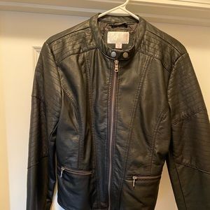 Black Moto Faux Learher Jacket